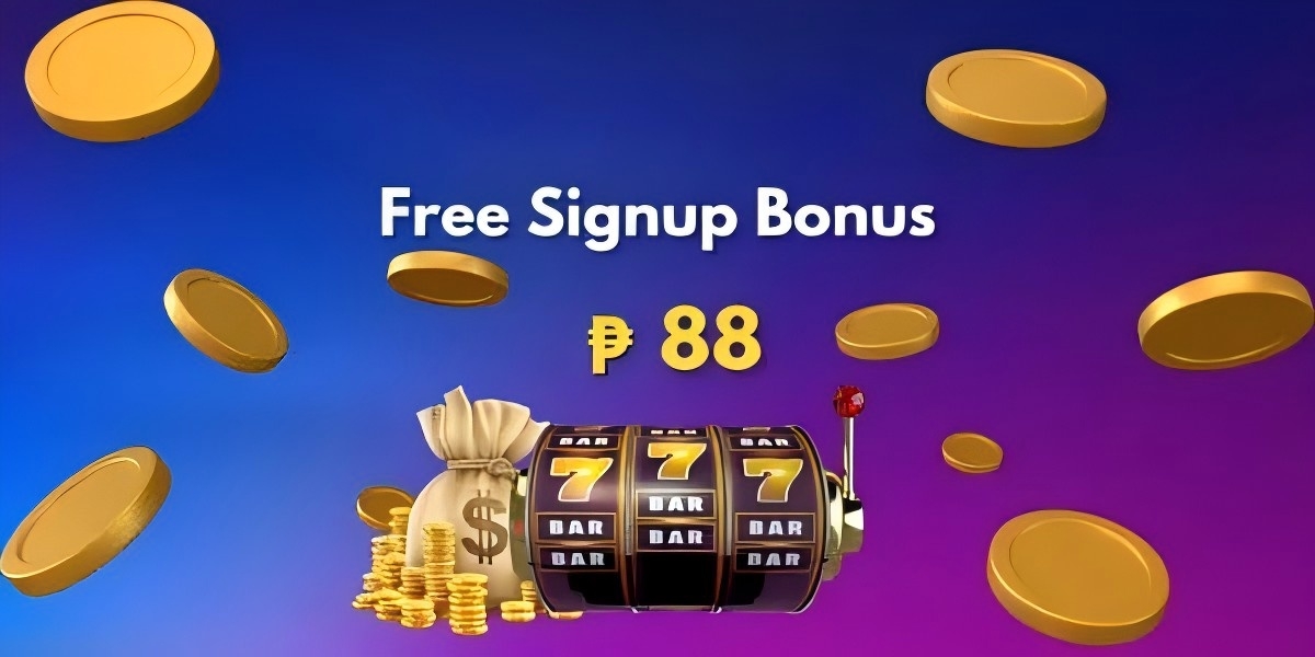 Golden welcome banner with coins, chips and card suits